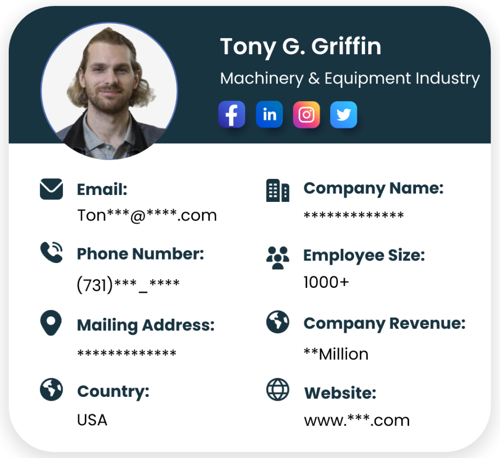 Machinery and Equipment Industry Email Lists