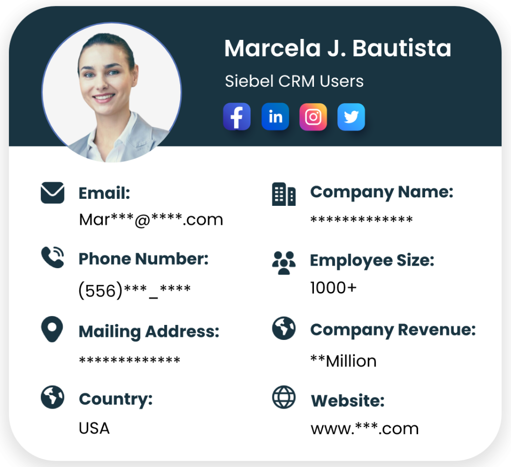 Siebel CRM Users Email Lists